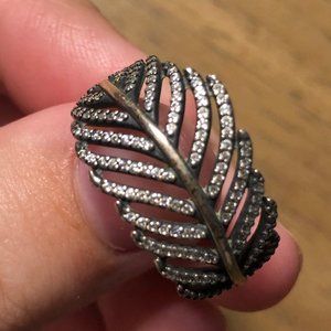 Sterling Silver Pandora Feather Ring
